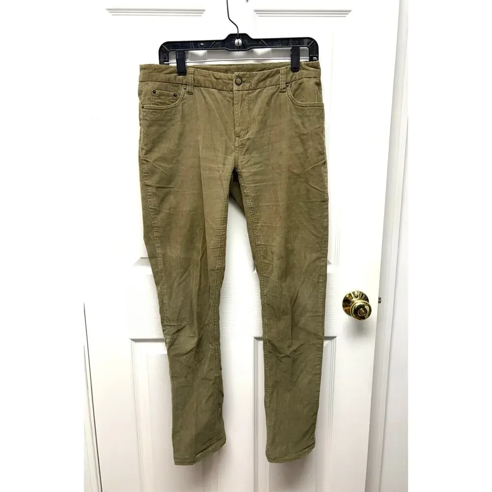 Garnet Hill Pants Olive Brown Corduroys, Tapered Leg, Mid Rise, Size 6